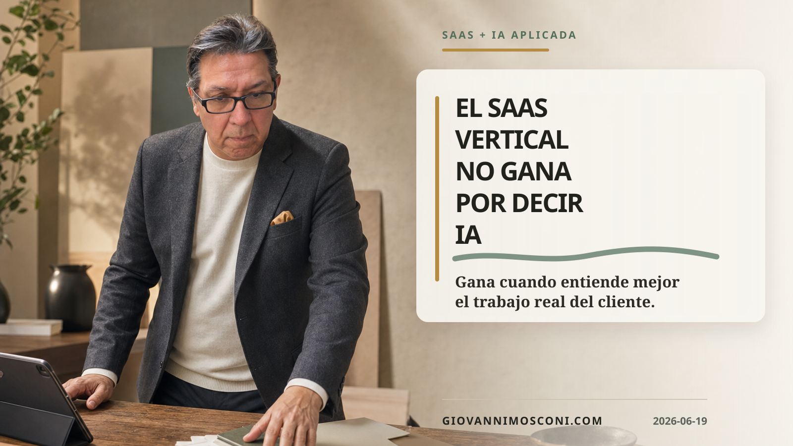 Imagen editorial para El SaaS vertical no gana por decir IA